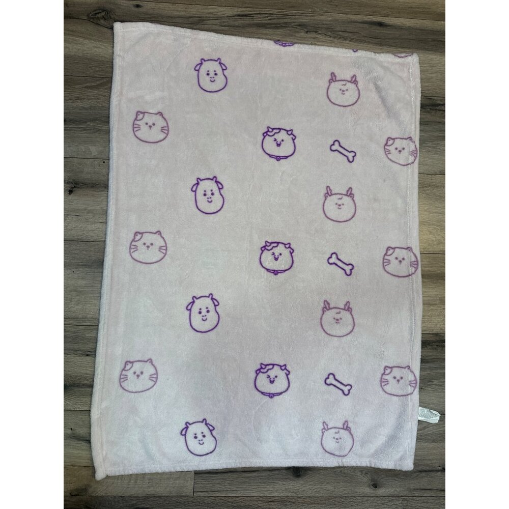 Miniso Baby Blanket 80cm X 100cm Pink Animal Print Soft Polyester